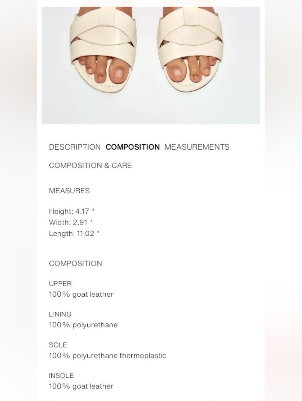 Zara Leather  Cream Crossed Straps Slide Sandals Sz-40/9 - Picture 4 of 8